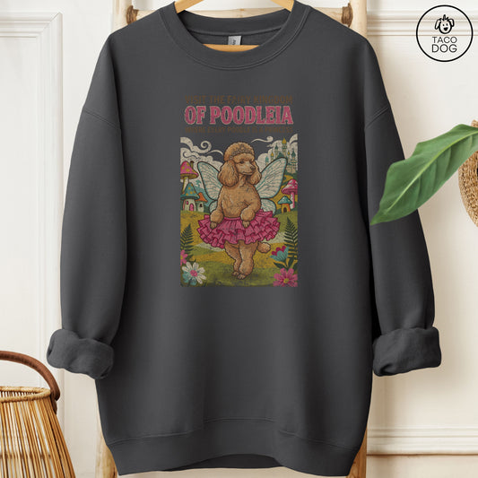 Poodle Fairy Kingdom Sweatshirt Charcoal Taco-Dog
