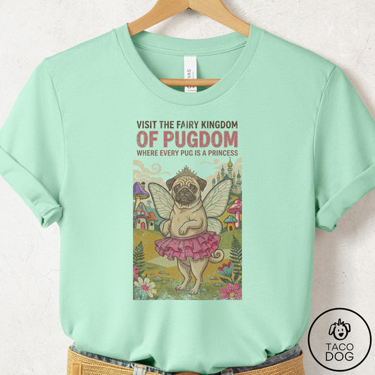 Pug Fairy Kingdom T-Shirt Mint Taco-Dog