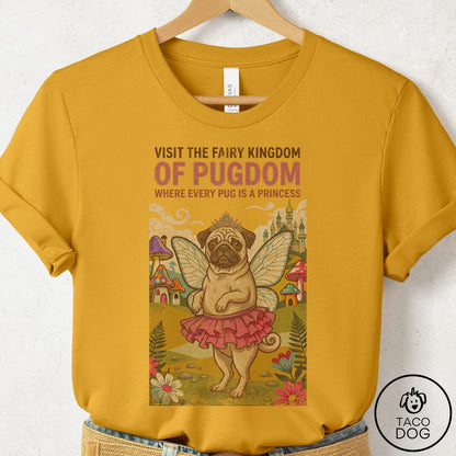 Pug Fairy Kingdom T-Shirt Mustard Taco-Dog