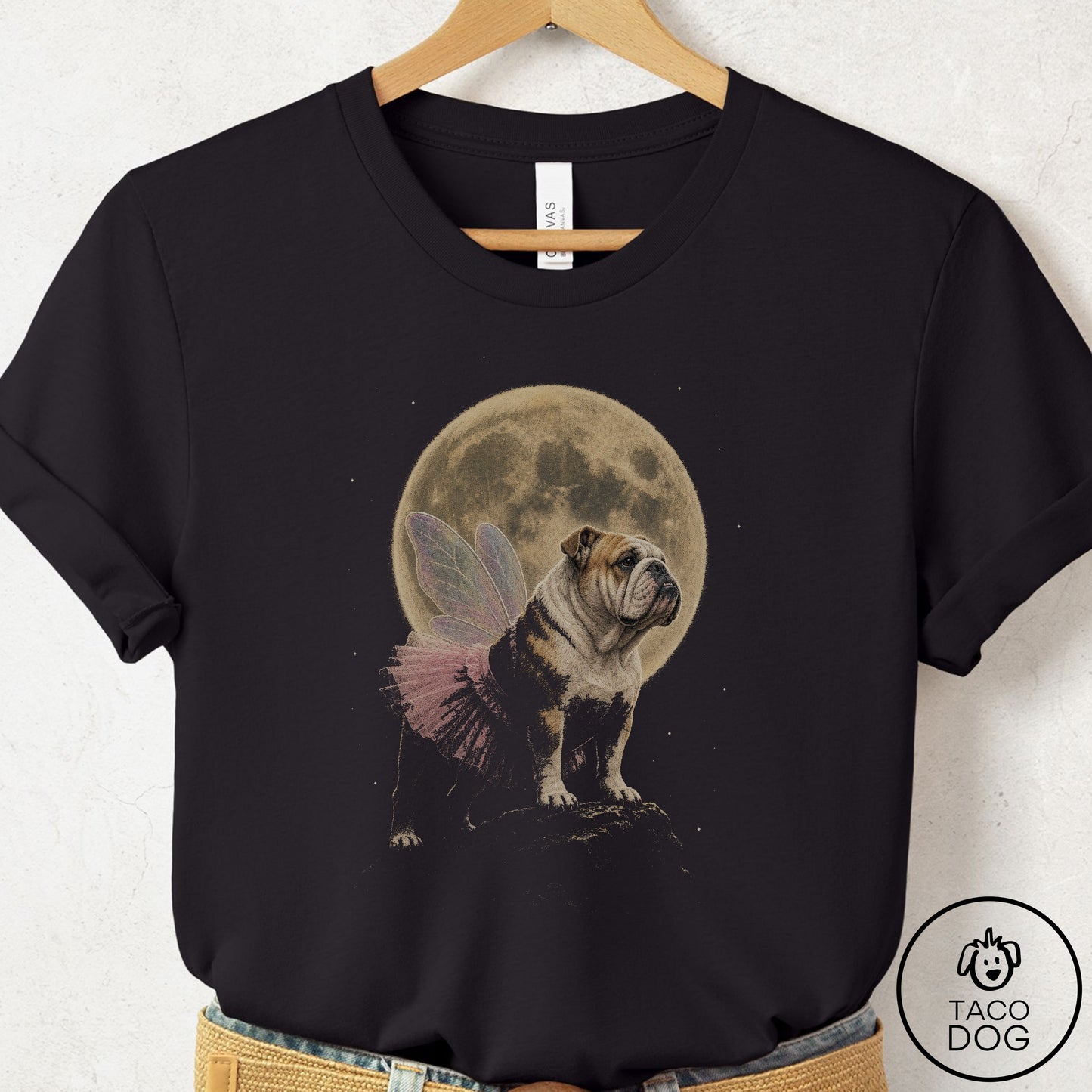 English Bulldog Fairy Moon T-Shirt