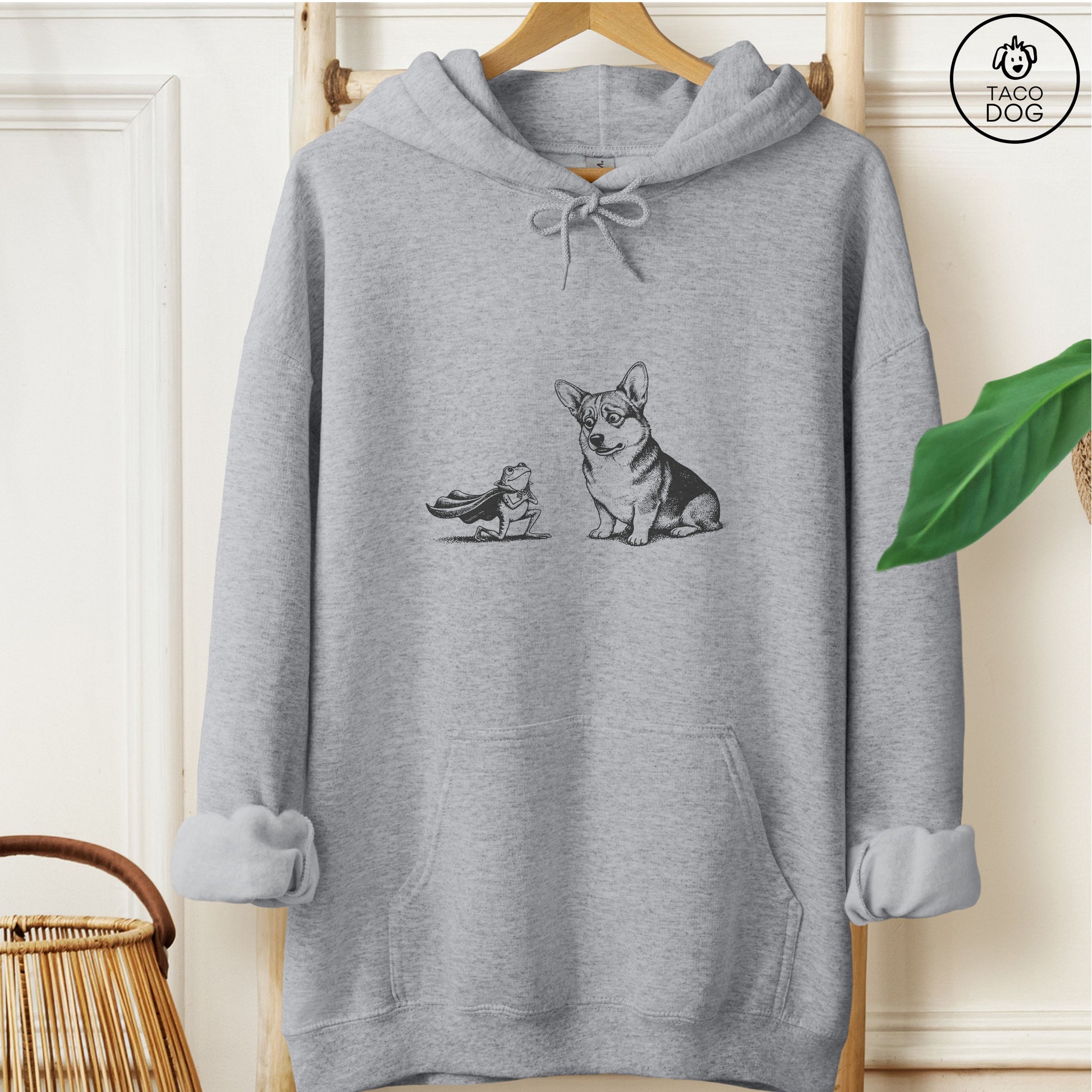 Corgi & Frog Hoodie Graphite Heather