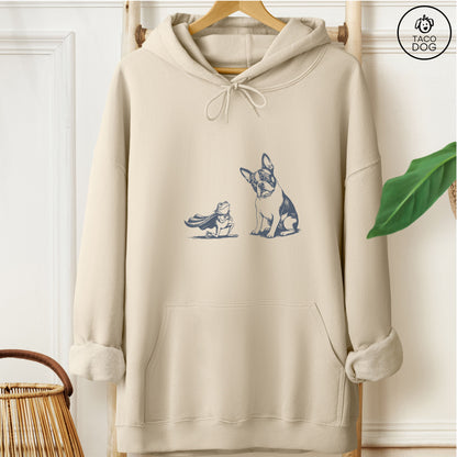 French Bulldog Frenchie & Frog Hoodie Sand Taco-Dog