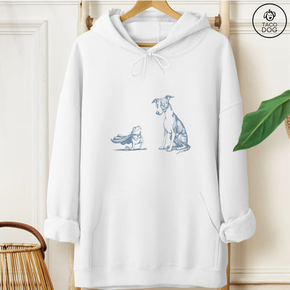 Italian Greyhound Iggy & Frog Hoodie White Taco-Dog