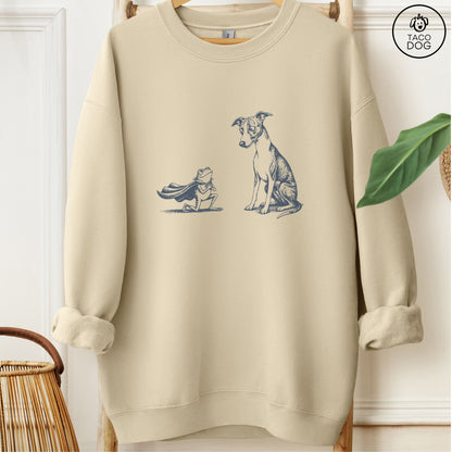 Italian Greyhound Iggy & Frog Sweatshirt Sand Taco-Dog