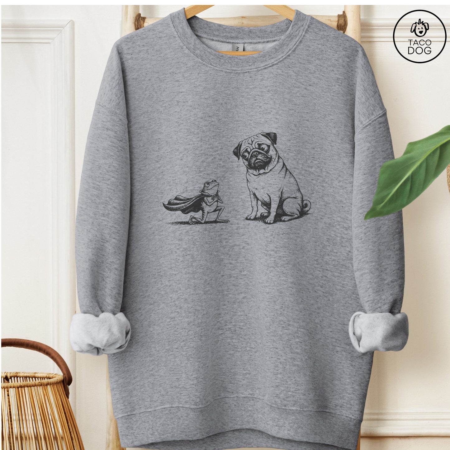 Pug & Frog Sweatshirt Graphite Heather