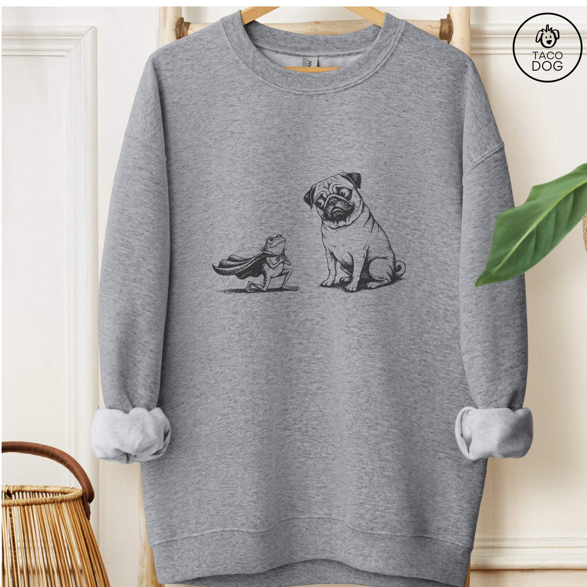 Pug & Frog Sweatshirt Graphite Heather