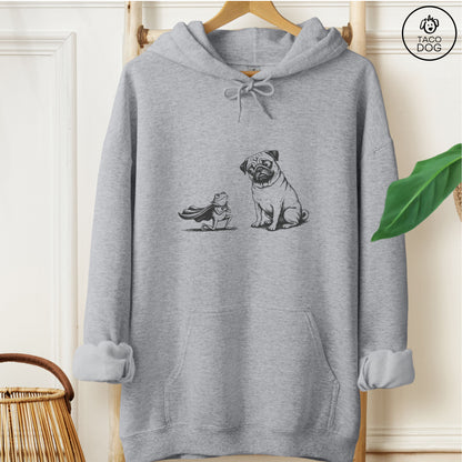 Pug & Frog Hoodie Graphite Heather
