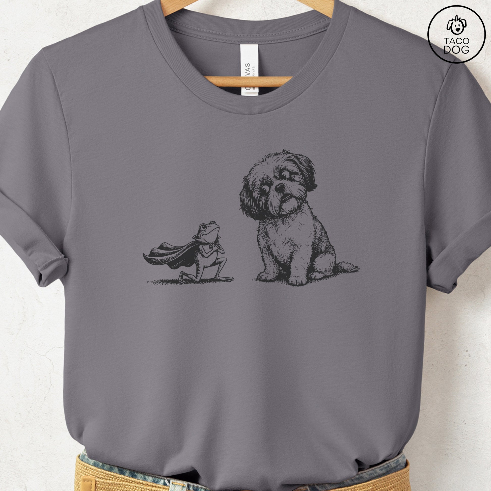 Shih Tzu & Frog T-Shirt Storm Taco-Dog