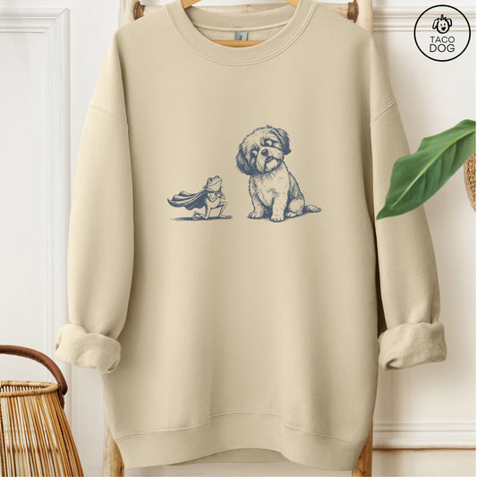 Shih Tzu & Frog Sweatshirt Sand Taco-Dog