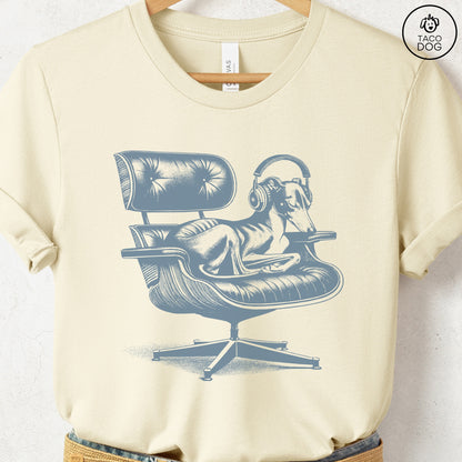 Italian Greyhound Whippet Eames Headphones T-Shirt Natural XS Taco-Dog