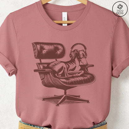 Italian Greyhound Whippet Eames Headphones T-Shirt Heather Mauve XS Taco-Dog