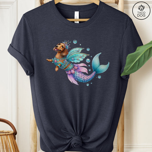 Dachshund Mermaid T-Shirt Taco-Dog