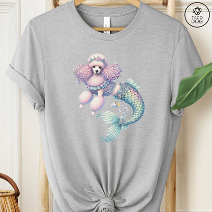 Poodle Mermaid T-Shirt Athletic Heather Taco-Dog