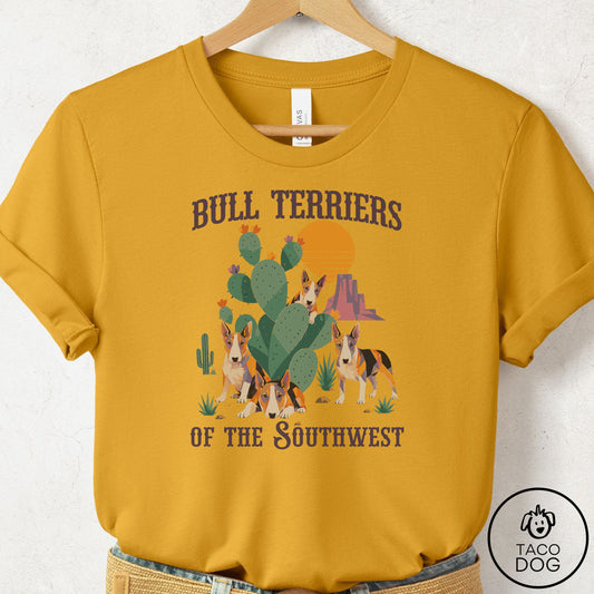 Bull Terrier of the Southwest T-Shirt Mustard Taco-Dog
