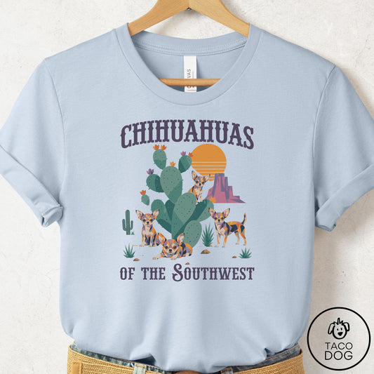 Chihuahua of the Southwest T-Shirt Light Blue Taco-Dog