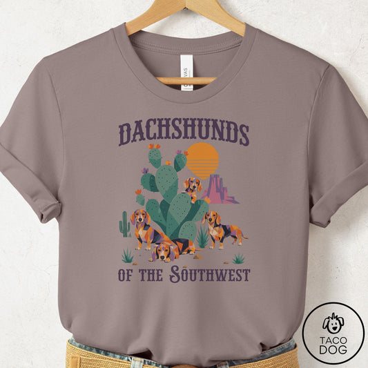 Dachshund of the Southwest T-Shirt Pebble Brown Taco-Dog