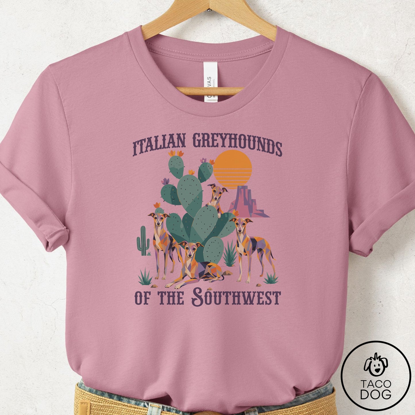 Italian Greyhound Whippet of the Southwest T-Shirt Orchid Taco-Dog