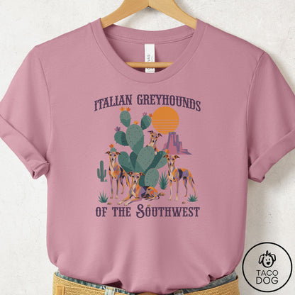 Italian Greyhound Whippet of the Southwest T-Shirt Orchid Taco-Dog