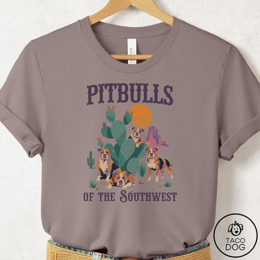 Pitbull of the Southwest T-Shirt Pebble Brown Taco-Dog