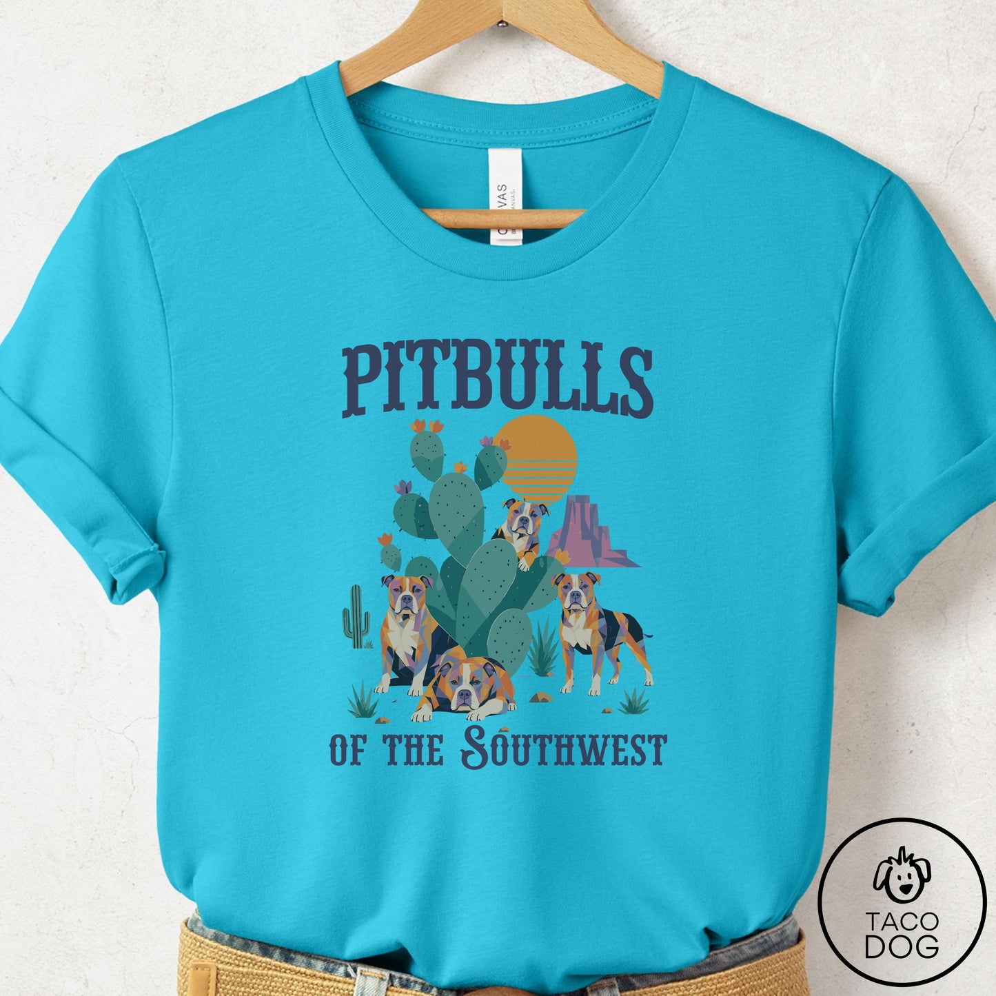 Pitbull of the Southwest T-Shirt Turquoise Taco-Dog