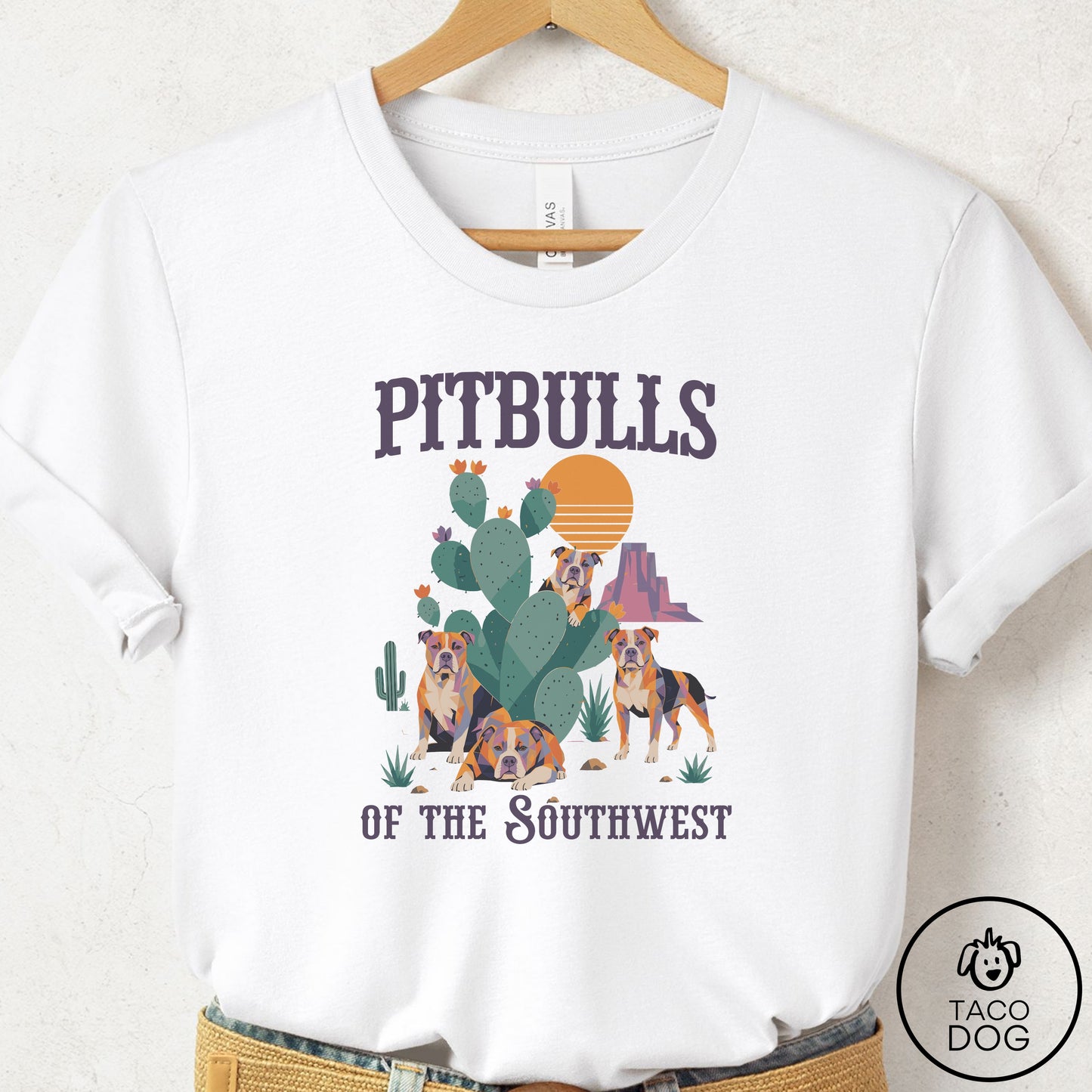 Pitbull of the Southwest T-Shirt White Taco-Dog