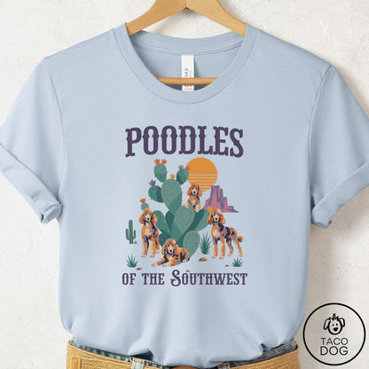 Poodle of the Southwest T-Shirt Light Blue Taco-Dog