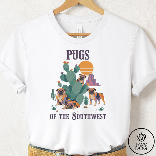Pug of the Southwest T-Shirt White Taco-Dog