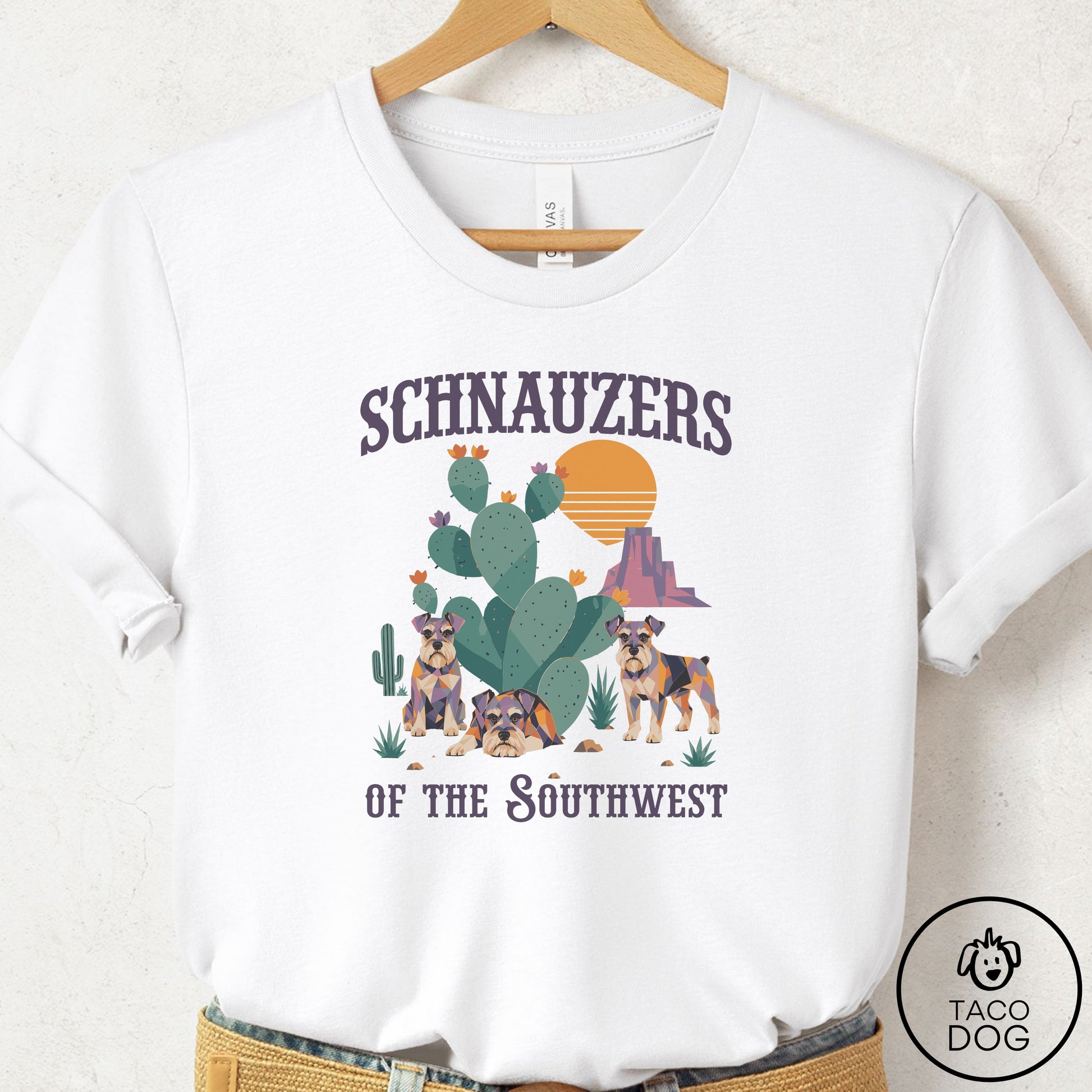 Schnauzer of the Southwest T-Shirt White Taco-Dog