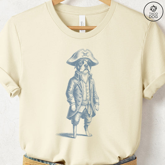 Boston Terrier Pirate T-Shirt Natural S Taco-Dog