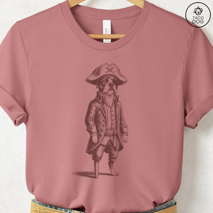 Boston Terrier Pirate T-Shirt Heather Mauve S Taco-Dog