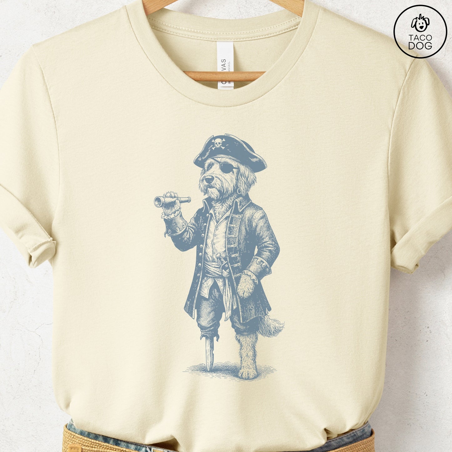 Doodle Pirate T-Shirt Natural S Taco-Dog