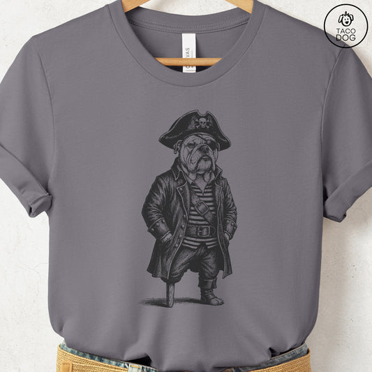 English Bulldog Pirate T-Shirt Storm S Taco-Dog