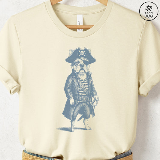 French Bulldog Frenchie Pirate T-Shirt Natural S Taco-Dog
