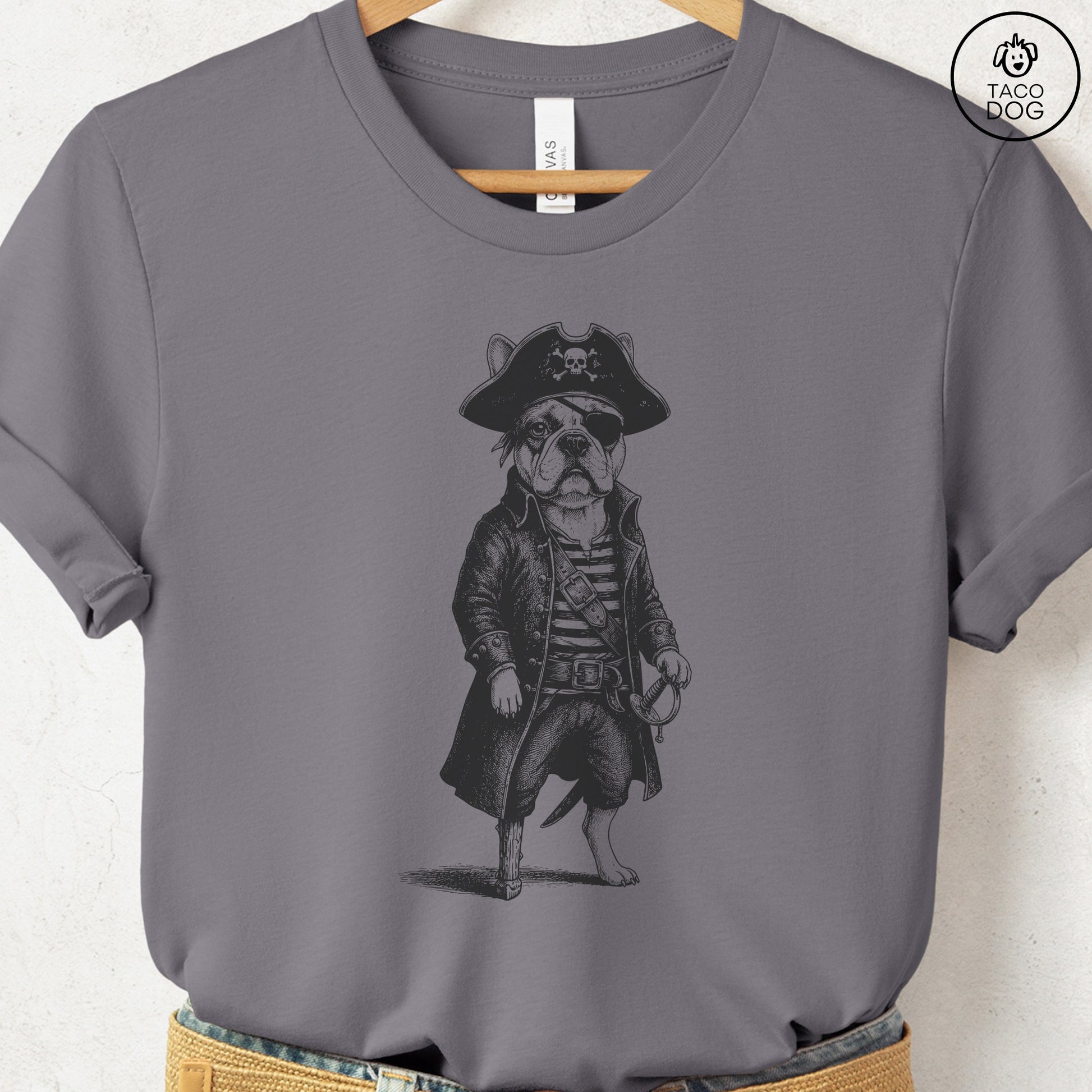 French Bulldog Frenchie Pirate T-Shirt Storm S Taco-Dog