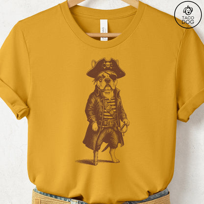 French Bulldog Frenchie Pirate T-Shirt Mustard S Taco-Dog