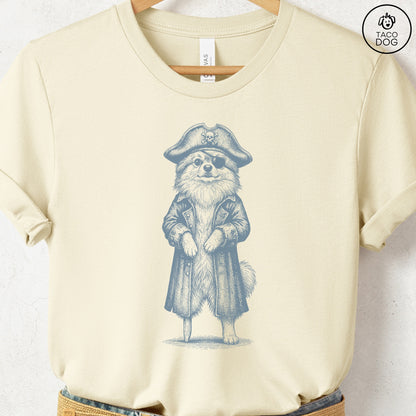 Pomeranian Pirate T-Shirt Natural S Taco-Dog