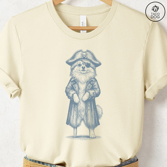 Pomeranian Pirate T-Shirt Natural S Taco-Dog