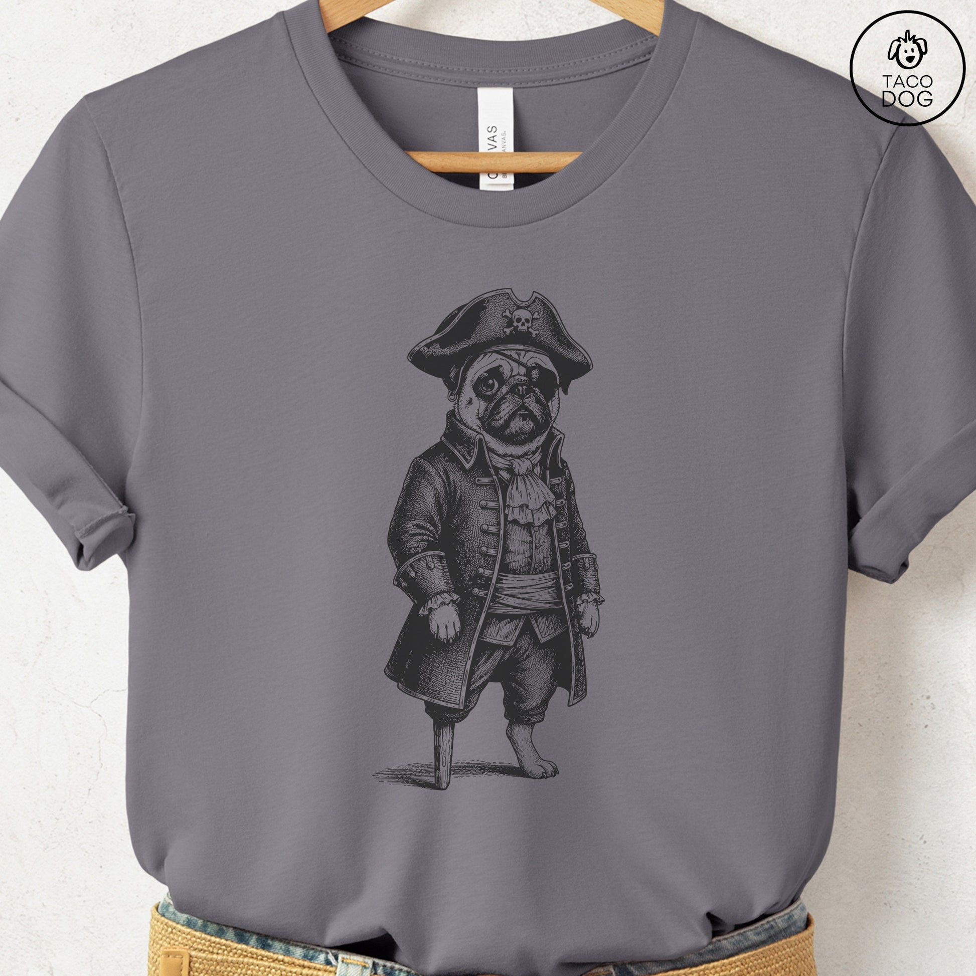 Pug Pirate T-Shirt Storm S Taco-Dog