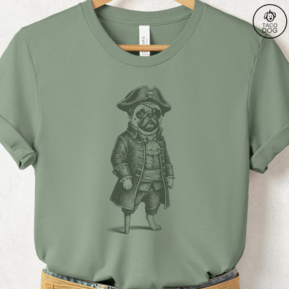 Pug Pirate T-Shirt Sage S Taco-Dog