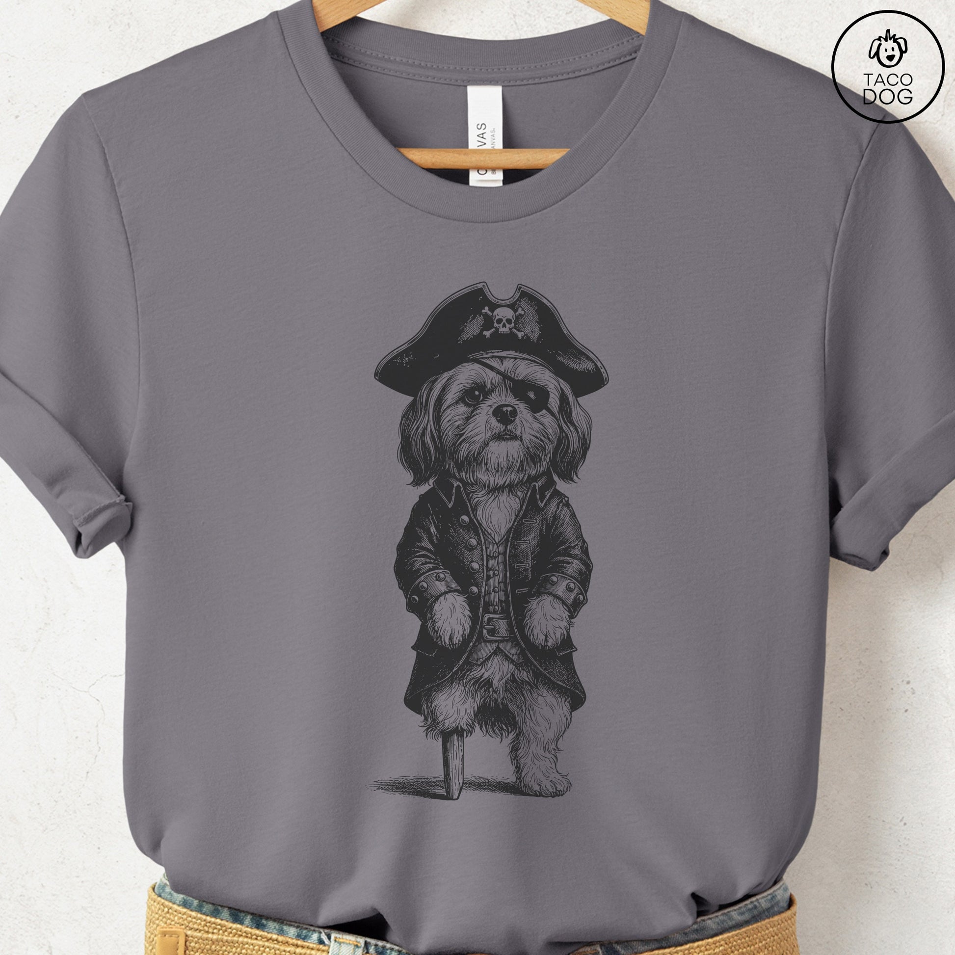 Shih Tzu Pirate T-Shirt Storm S Taco-Dog