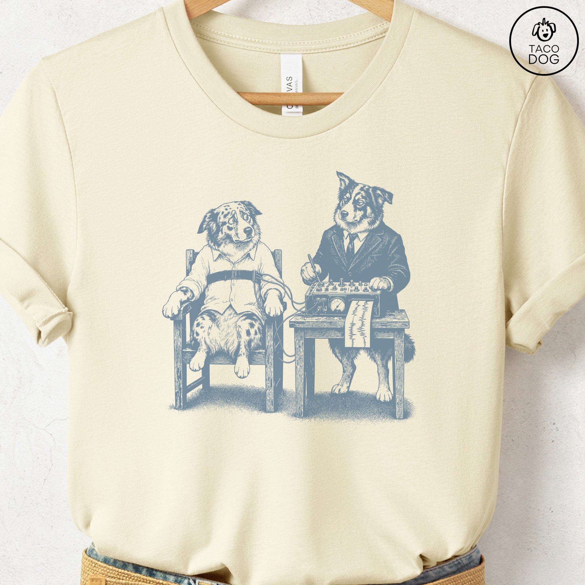 Australian Shepherd Polygraph T-Shirt Natural Taco-Dog