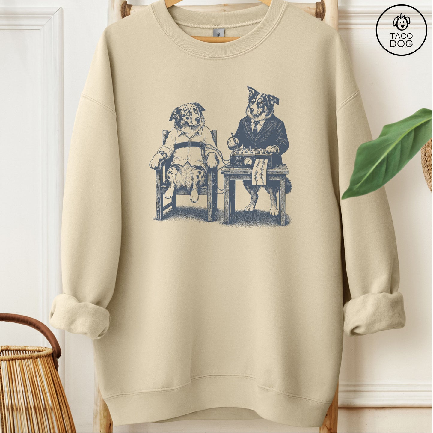 Australian Shepherd Polygraph Sweatshirt Sand Taco-Dog