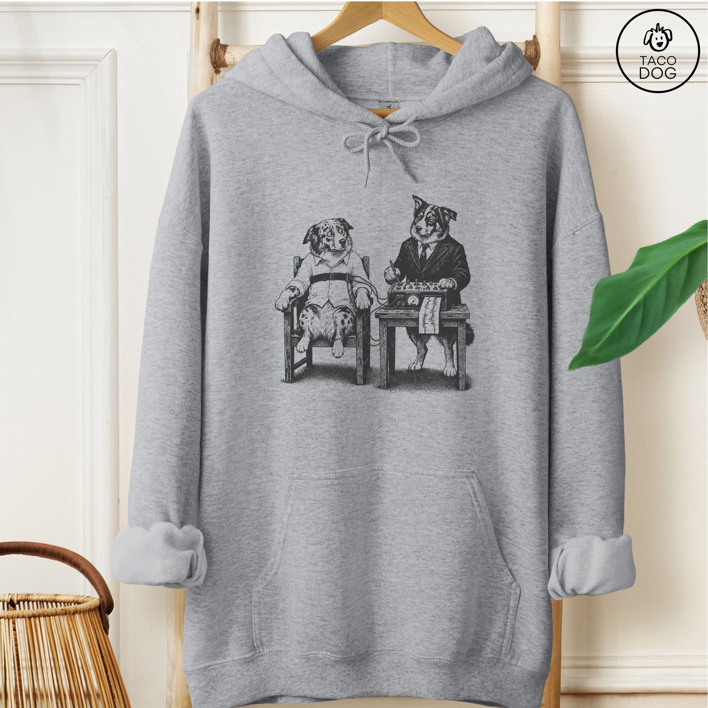 Australian Shepherd Polygraph Hoodie Graphite Heather Taco-Dog