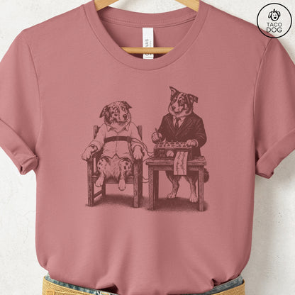 Australian Shepherd Polygraph T-Shirt Heather Mauve Taco-Dog