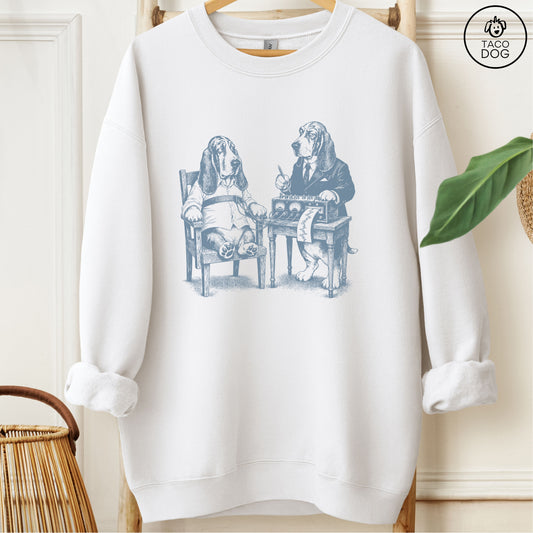 Basset Hound Polygraph Sweatshirt White Taco-Dog