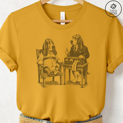 Basset Hound Polygraph T-Shirt Mustard Taco-Dog