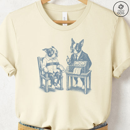 Boston Terrier Polygraph T-Shirt Natural Taco-Dog