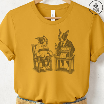 Boston Terrier Polygraph T-Shirt Mustard Taco-Dog
