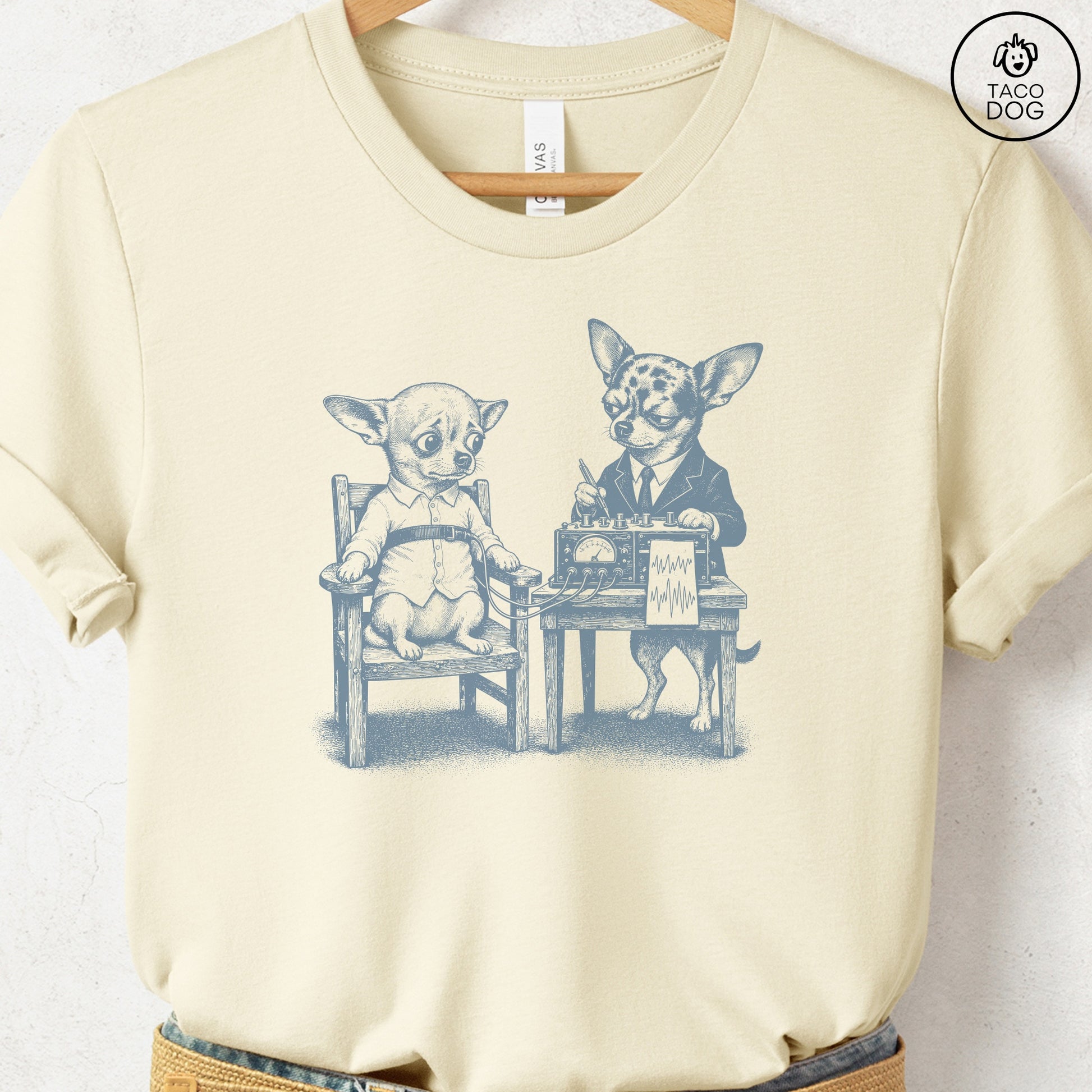 Chihuahua Polygraph T-Shirt Natural Taco-Dog