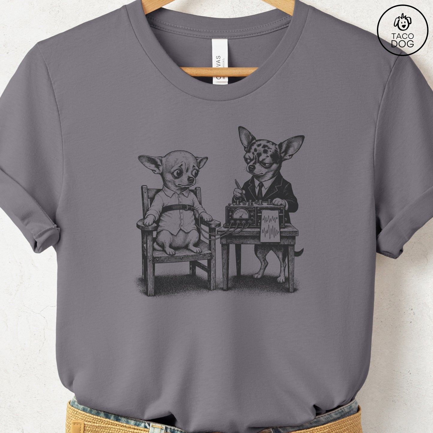 Chihuahua Polygraph T-Shirt Storm Taco-Dog